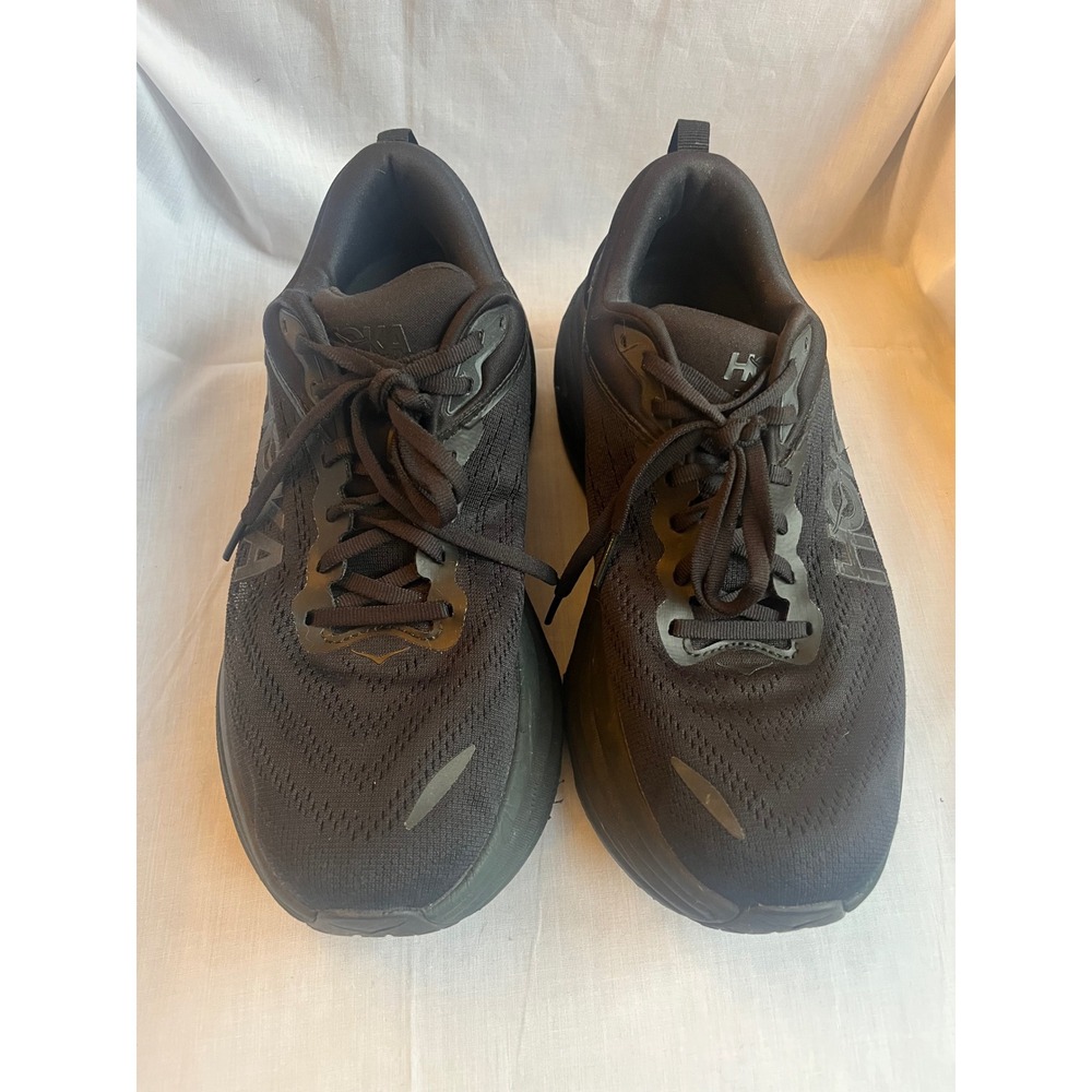 Hoka Bondi 8 Wide Mens 9 Black Running Shoes  Triple Black